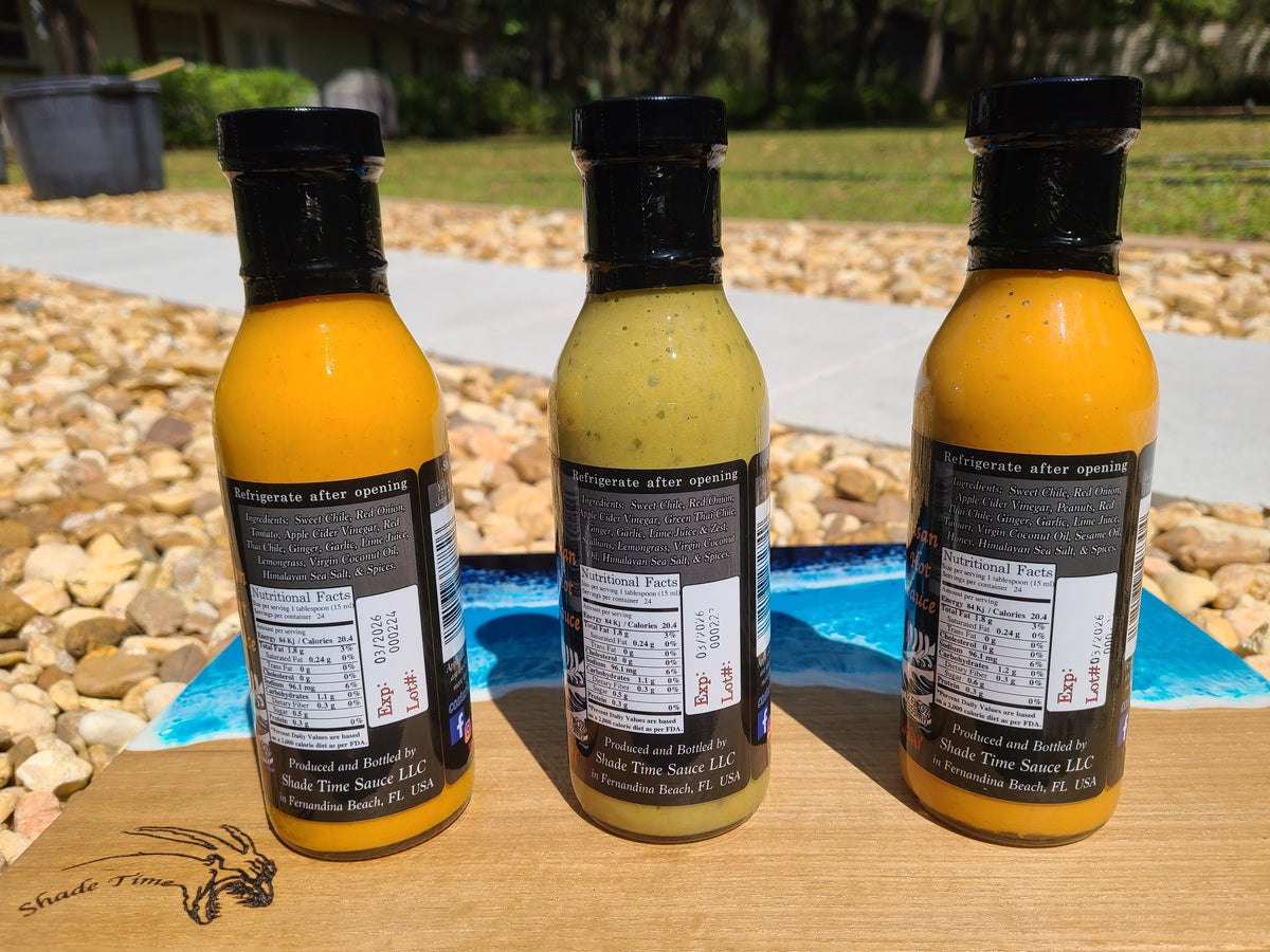Shade Time Thai 3-Pack box 12 fl oz hot sauces