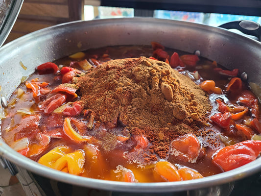 "Pot of Caribbean Scorch brewing"