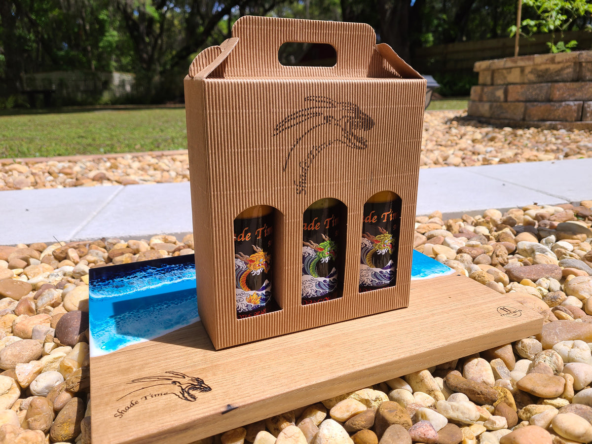 "12 oz Thai-style artisan sauce gift box with curry and satay flavors"
